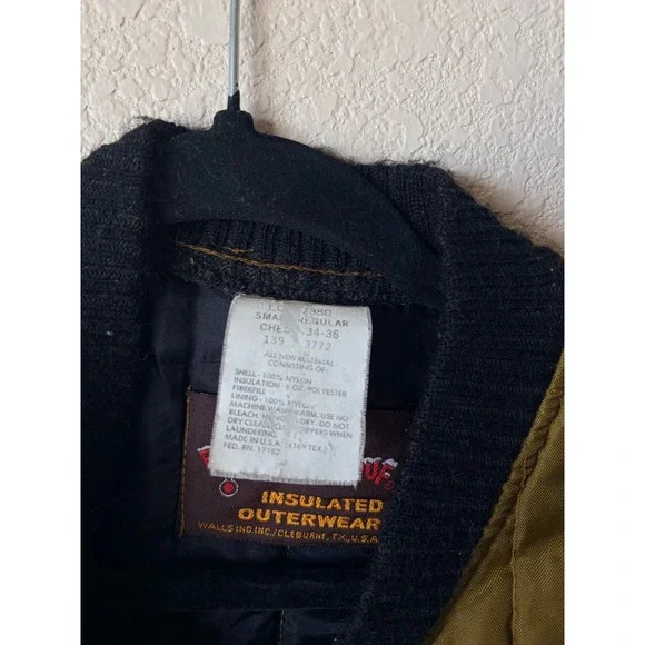 Vintage Walls Blizzard-Pruf Insulated Vest Mens Small Green Quilted Zip Up USA - Picture 4 of 7